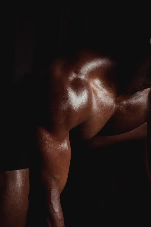 Atleet traint met halters in de fitness