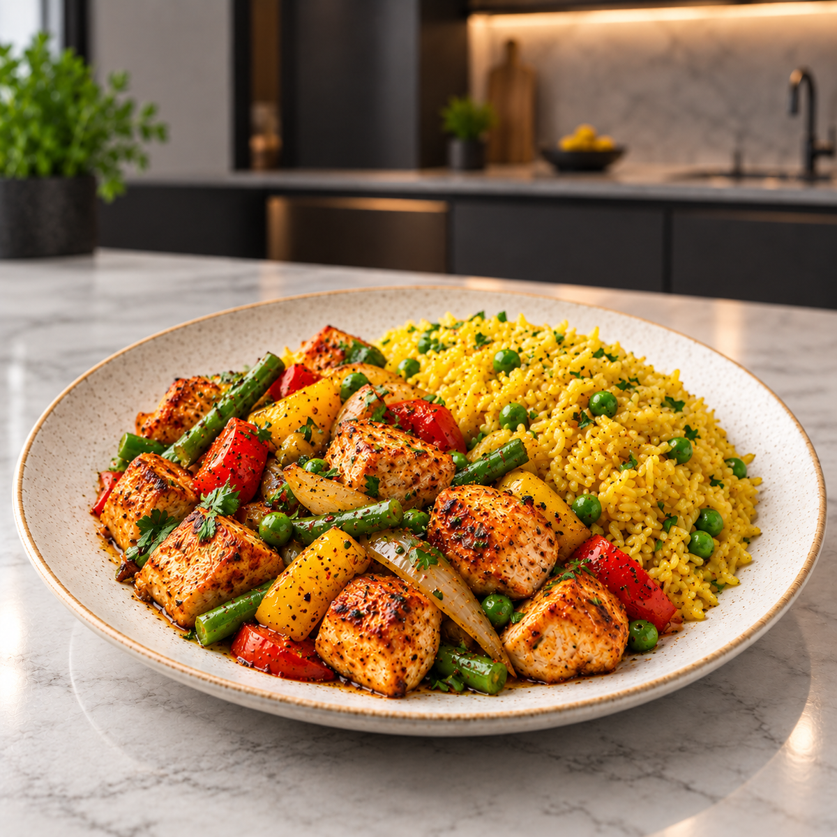 Red Chicken Paella — plat préparé, portion de 460 g